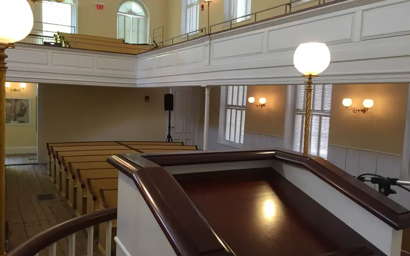 View from the pulpit at the African Meeting House