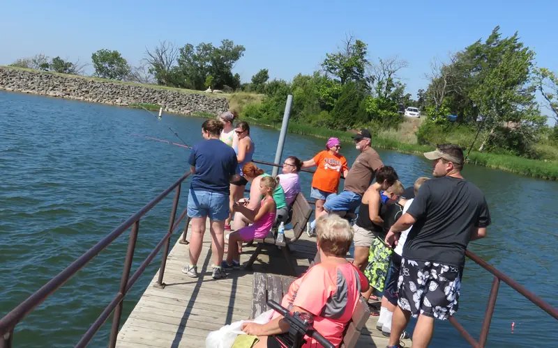 Lake fishing with family