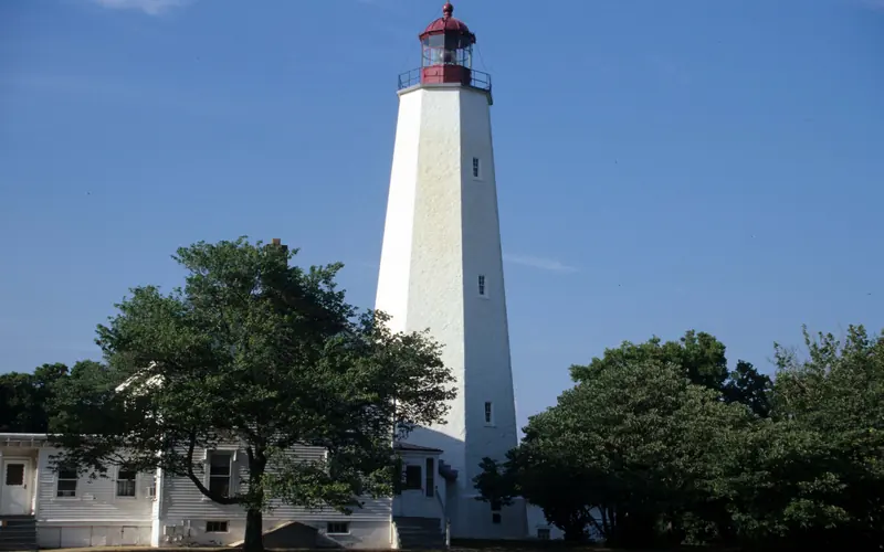The Sandy Hook lighthouse and keepers quarters