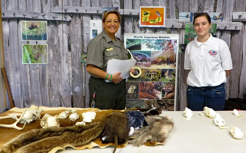 Park Ranger and Volunteer Prepared for Nature Program