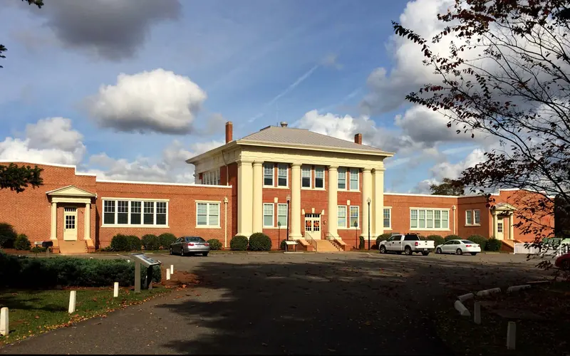 Front view of Plains High School Visitor Center and Museum