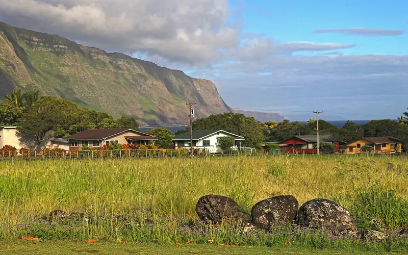 View of residences along Damien Road