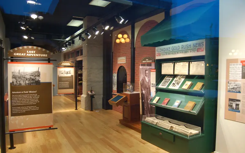 display of old newspapers