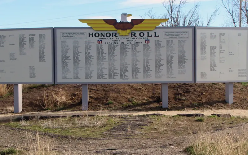 The replicated Minidoka Honor Roll is part of the history at Minidoka NHS.