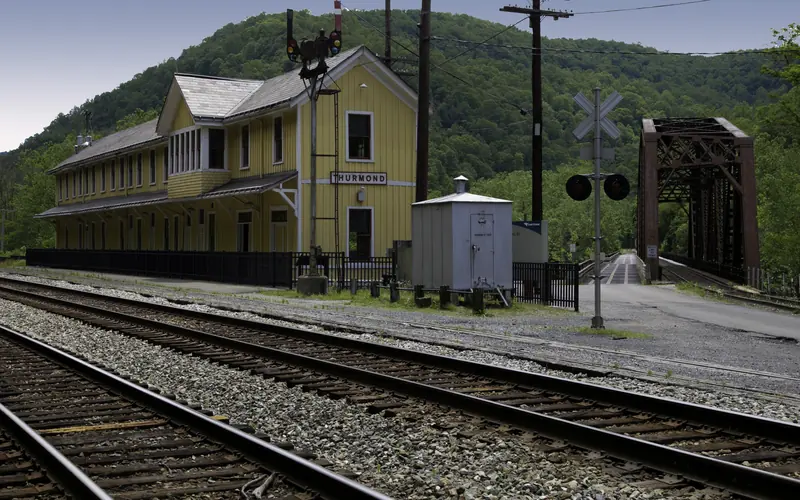 railroad tracks and depot