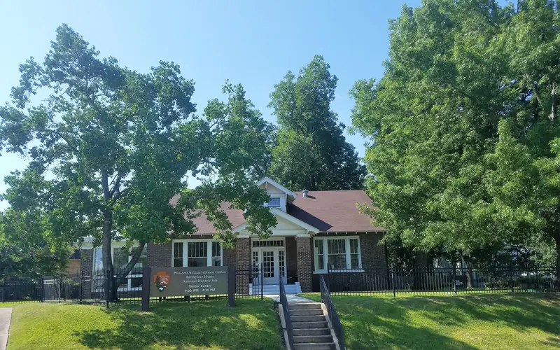 Exterior of Visitor Center building with landscape surrounding