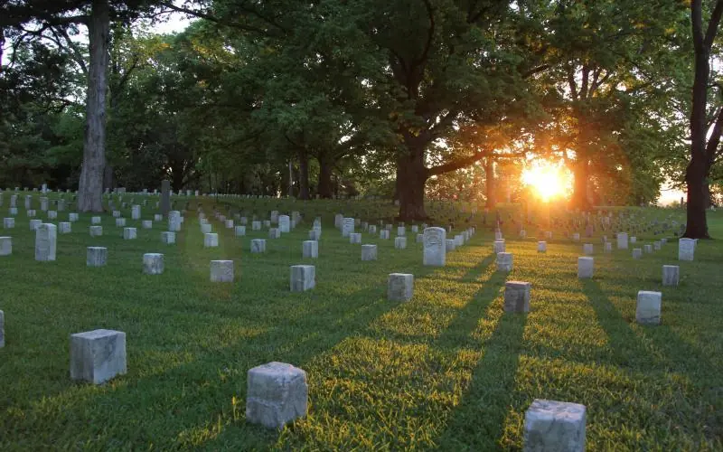 Sunrise in the Shiloh National Cemetery