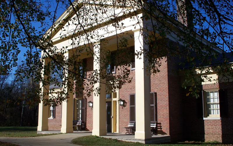 Photo of the front of the visitor center