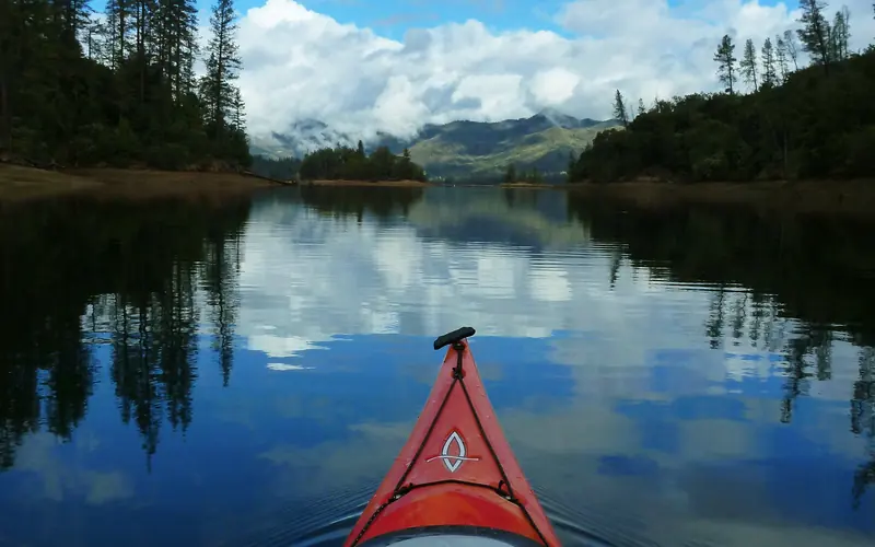Crystal clear waters make for good paddling